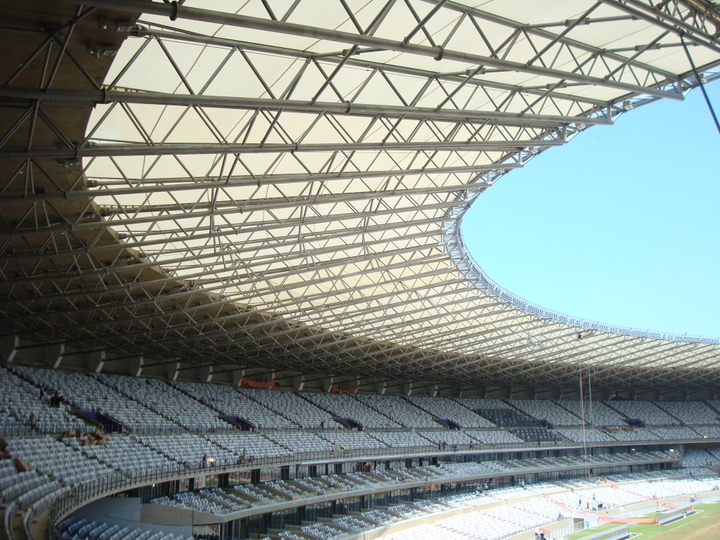 SHEERFILL® II Architectural Membrane with EverClean Photocatalytic Topcoat by Saint-Gobain forms the roof of one of the venues used in the World Cup 2014 in Brazil, the Arena Fonte Nova in Salvador, Bahia. Photo: Saint-Gobain. 