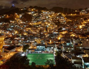 Pavegen installed 200 tiles into a football pitch redeveloped by Shell in Morro da Mineira, an area of Rio de Janeiro, which has not benefitted from tourism and private enterprise development. The company’s largest installation to date, the Pavegen tiles work with solar panels to power the lights for up to 10 hours on a full battery, creating the world’s first ever people­-powered football pitch. The pitch was officially opened Sept. 10, 2014, by international football legend Pelé. Photo: Pavegen