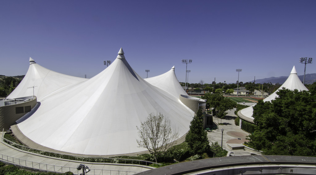 With a proven track record of durability, Saint-Gobain’s SHEERFILL® I was used for a membrane structure that spans more than 6,000 square meters, covering the Student Union at the University of La Verne near Los Angeles, Calif. Photo: Saint-Gobain