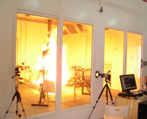 Thermetrics flame manikin and chamber were deployed at Donghua University in Shanghai. The company manufactures a range of biophysical instrumentation systems that can measure temperature, sweat and flame retardancy. Photo: Thermetrics.