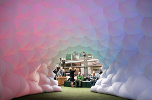 An installation in Rhode island was created from an inflatable architectural double-membrane. 