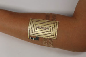 Researchers at MIT have developed a temporary, customizable e-tattoo called Duoskin. Photo: © MIT